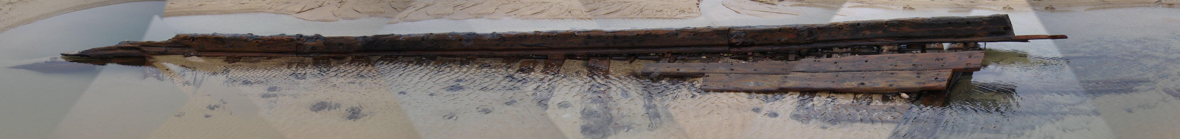  A Photomosaic of the South Side of the "Upside Down Wreck" on Freshwater West Beach